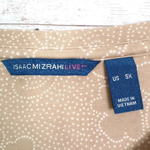 Isaac Mizrahi Womens Half Sleeve Top 5X V-Neck Floral Cobblestone NWOT 83 - Picture 3 of 4